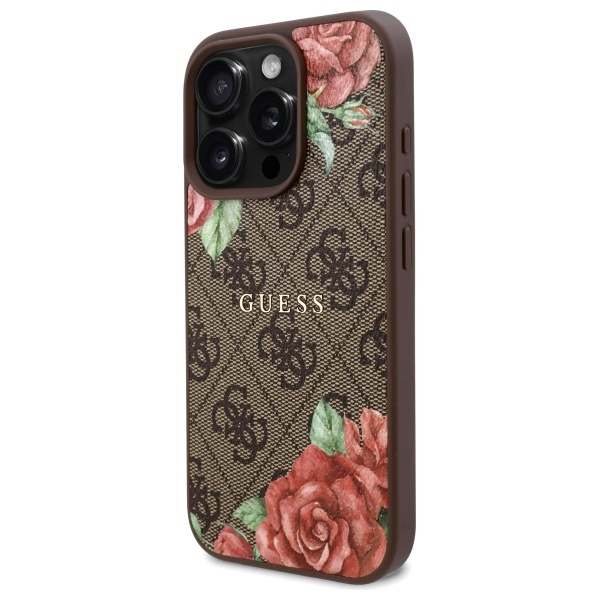Guess GUHMP16XP4ROPEMCW iPhone 16 Pro     Max 6.9" brązowy/brown hardcase 4G Flowers Print MagSafe