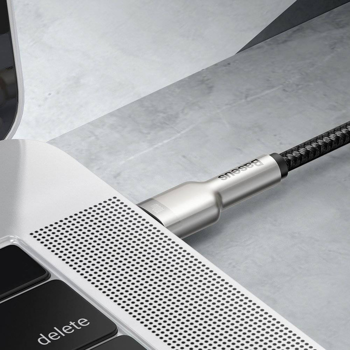 Baseus Cafule Metal Data kabel USB Typ C - USB Typ C 100 W (20 V / 5 A) Power Delivery 2 m czarny (CATJK-D01)