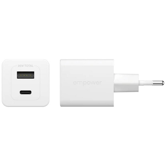 Ładowarka sieciowa empower by            PanzerGlass Turbo 35W USB-C USB-A srebrno-biały