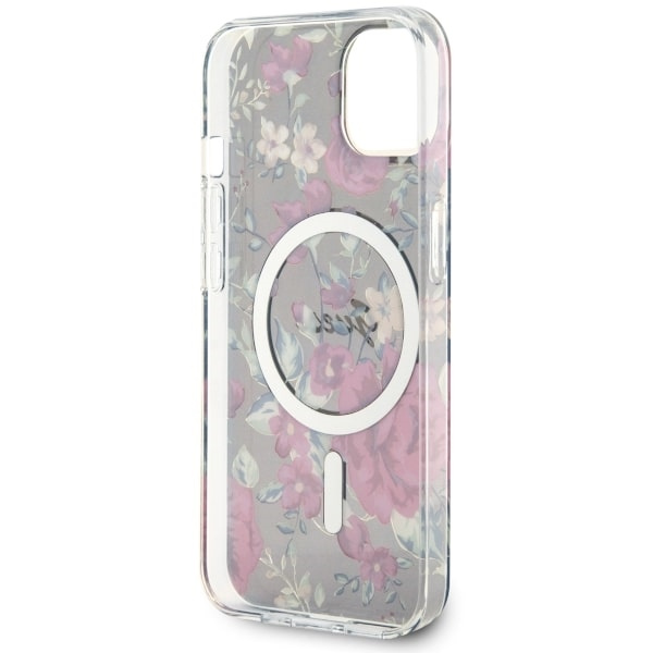 Etui Guess GUHMP14SHCFWSA iPhone 14 6.1" zielony/khaki hardcase Flower MagSafe Case
