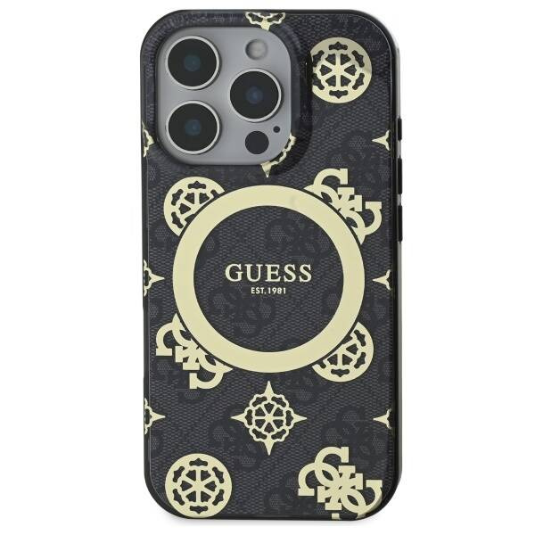 Etui Guess iPhone 16 Pro Max  6.9" czarny/black hardcase IML Peony On 4G Background MagSafe
