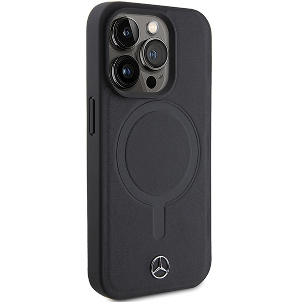 Etui Mercedes MEHMP15L23RCMK iPhone 15 Pro 6.1" czarny/black hardcase Smooth Leather MagSafe