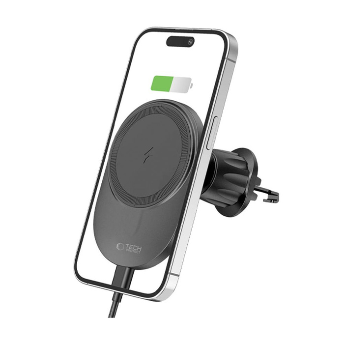 UCHWYT TECH-PROTECT MM15W-V1 MAGNETIC MAGSAFE VENT CAR MOUNT WIRELESS CHARGER 15W BLACK