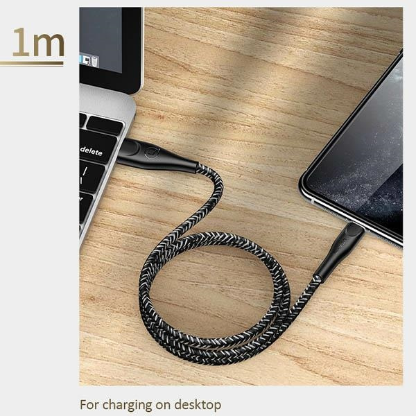 USAMS Kabel pleciony U41 Lightning/USB Fast Charge 1m czerwony/red SJ391USB02 (US-SJ391)