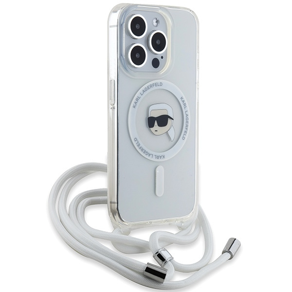 Etui Karl Lagerfeld KLHMP15XHCKHNT iPhone 15 Pro Max 6.7" hardcase transparent Crossbody IML Karl Head Magsafe