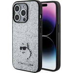 Etui Karl Lagerfeld KLHCP15XGCNPSG iPhone 15 Pro Max 6.7" srebrny/silver hardcase Fixed Glitter Choupette Logo Metal Pin