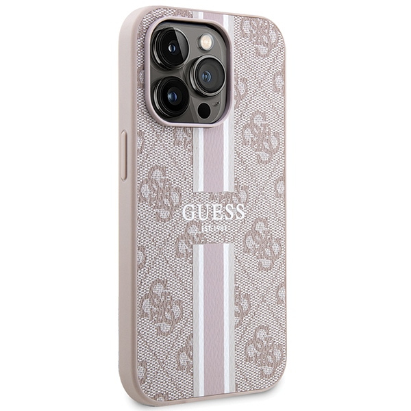 Etui Guess GUHMP15XP4RPSP iPhone 15 Pro Max 6.7" różowy/pink hardcase 4G Printed Stripes MagSafe Case