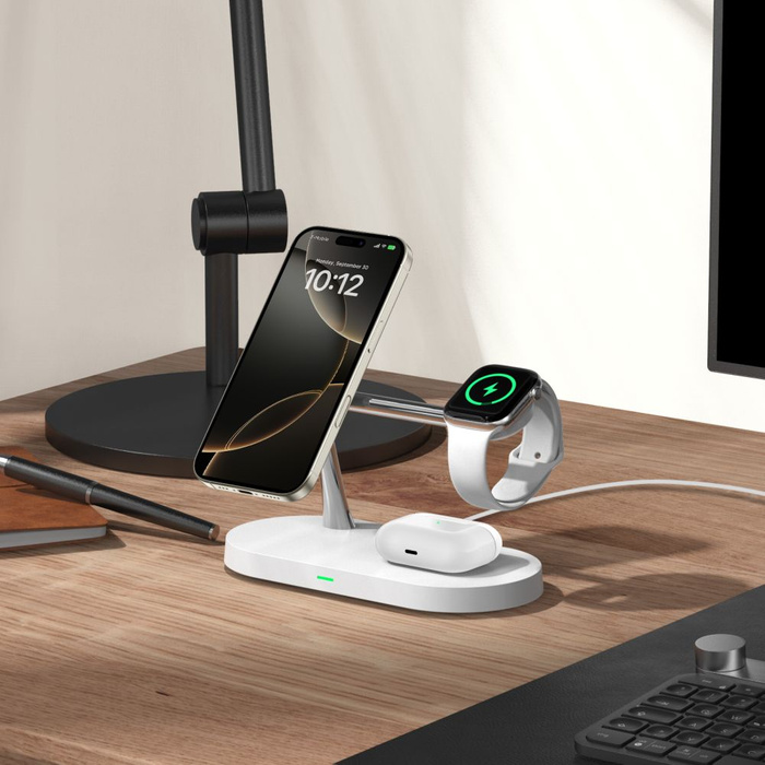 Ładowarka Indukcyjna Tech-Protect A12 3 In1 Magnetic Magsafe Wireless Charger White