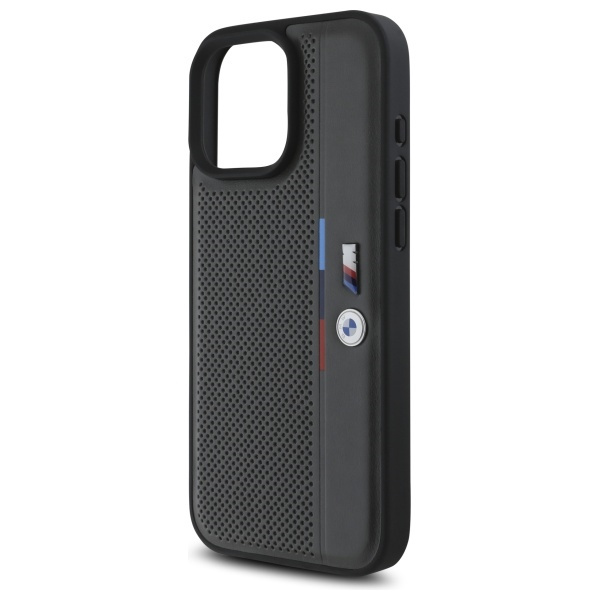 ETUI BMW iPhone 16 Pro 6.3" antracyt/anthracite hardcase M Perforated Tricolor Detail Line