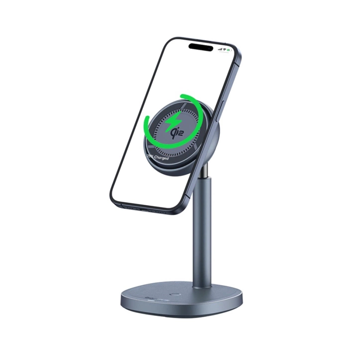 Ładowarka indukcyjna Baseus Orbit 2 Pro MagSafe Qi2 20W 2 w 1 z chłodzeniem - szara
