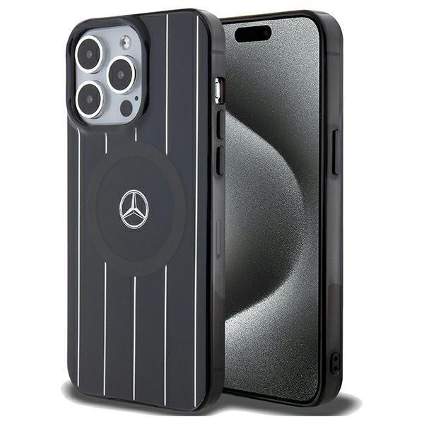 Etui Mercedes MEHMP15X23HRSK iPhone 15 Pro Max 6.7" czarny/black hardcase Double Layer Crossed Lines MagSafe Case