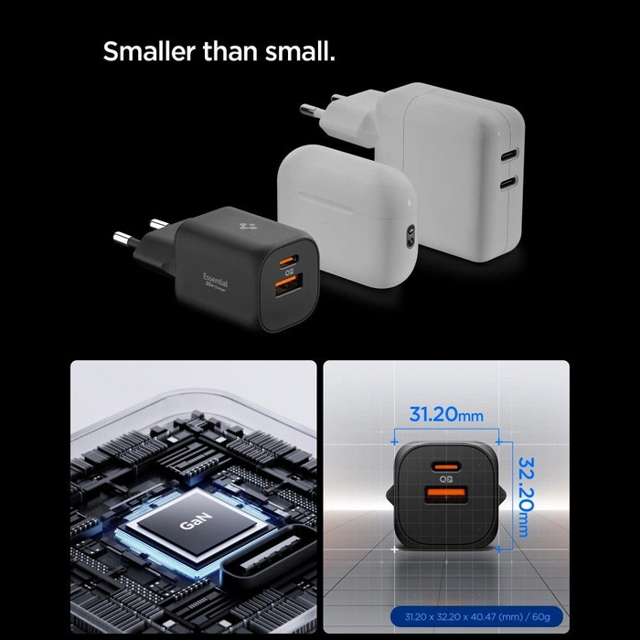 ŁADOWARKA SIECIOWA SPIGEN ESSENTIAL EE352EU 2-PORTOWA 35W CZARNA