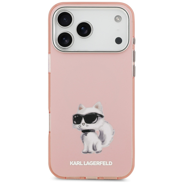 Etui Karl Lagerfeld IML Aquarelle        Choupette & Logo MagSafe do iPhone 17 Pro Max różowy