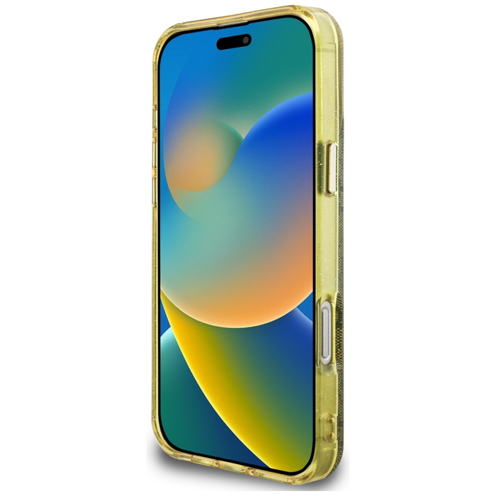 Etui Guess IML Metal Glitter 4G Circle   Triangle MagSafe do iPhone 16 Pro Max brązowy