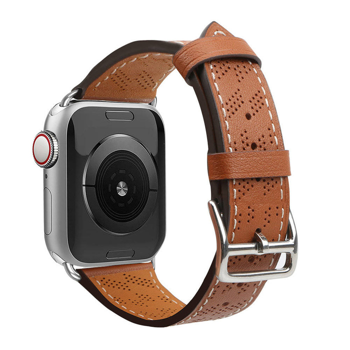 Pasek Strap Leather skórzany pasek Apple Watch Ultra, SE, 8, 7, 6, 5, 4, 3, 2, 1 (49, 45, 44, 42  mm) opaska bransoleta brązowy