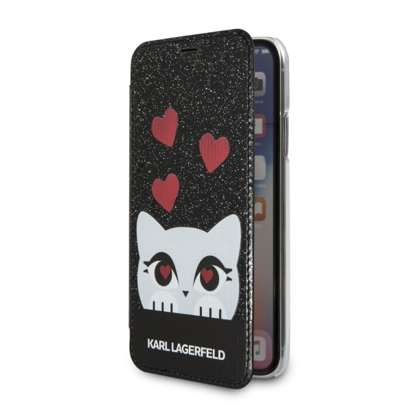 Etui KARL LAGERFELD Apple iPhone X Book Valentine Czarny Case