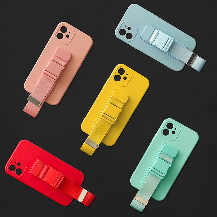 ETUI Rope case żelowe etui ze smyczą łańcuszkiem torebka smycz iPhone 13 Pro Max ciemnozielony CASE