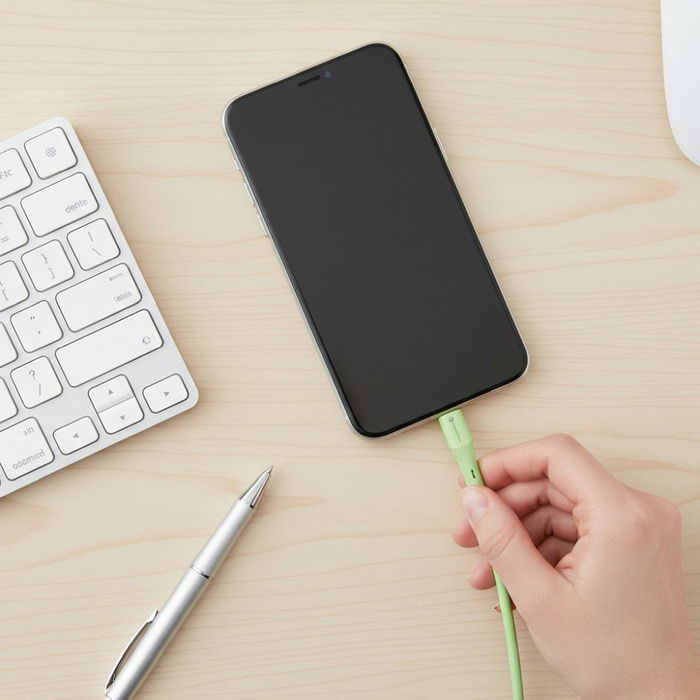 Kabel USB C do USB C Forcell F-Energy QC4.0 PD 5A 100W Silicone 1 m C347 zielony