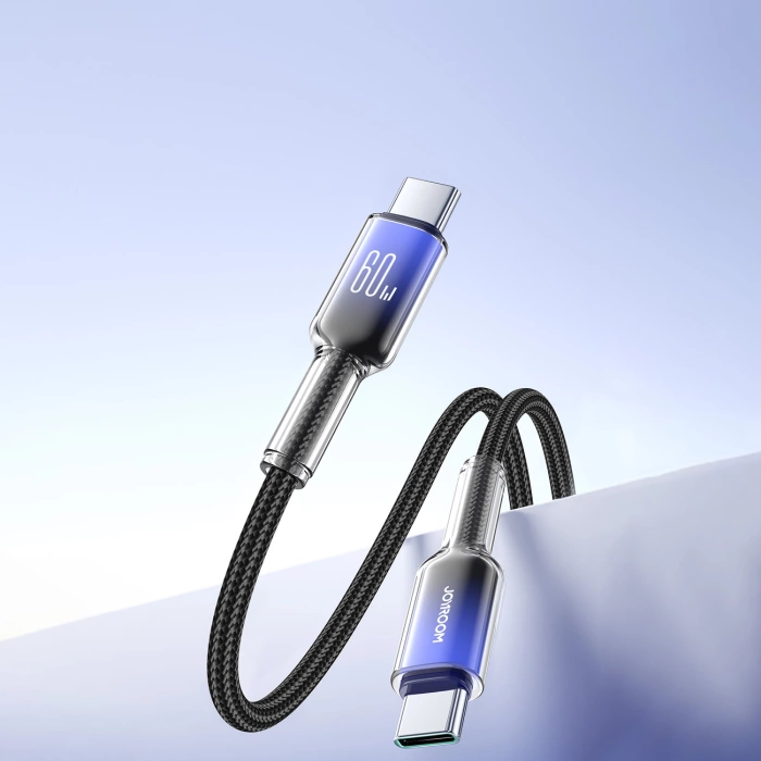 Kabel Joyroom S-A42 Crystal-Clear Series 60W USB-C - USB-C 1,2m - czarny