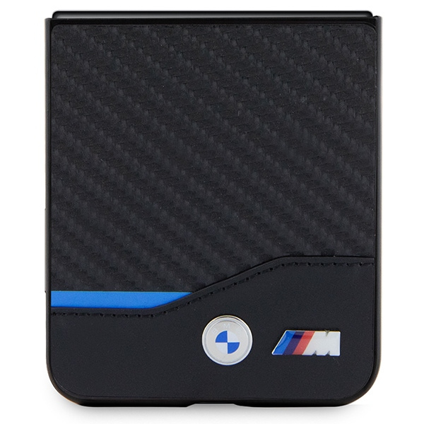 Etui BMW BMHCZF522NBCK Galaxy Z Flip5 F731 czarny/black Leather Carbon
