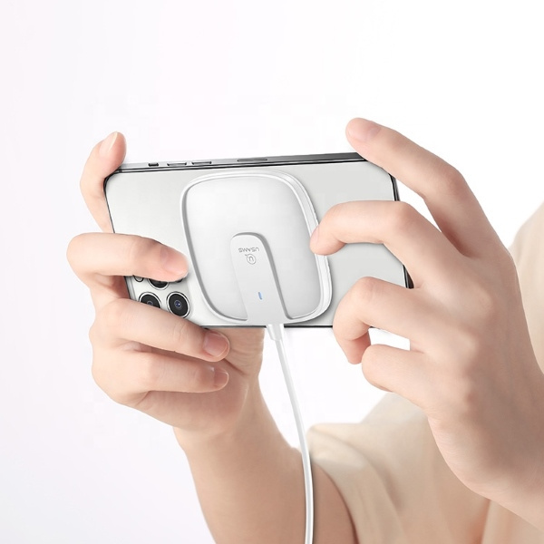 Ładowarka Indukcyjna USAMS Apple iPhone 12 Series Magnetic 15W US-CD153 CD153DZ02 Biały