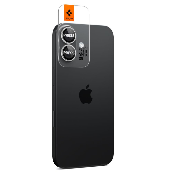 OSŁONA APARATU SPIGEN IPHONE 16 / 16 PLUS / 17 OPTIK PRO GLAS.TR ”EZ FIT” CAMERA PROTECTOR 2-PACK SILVER