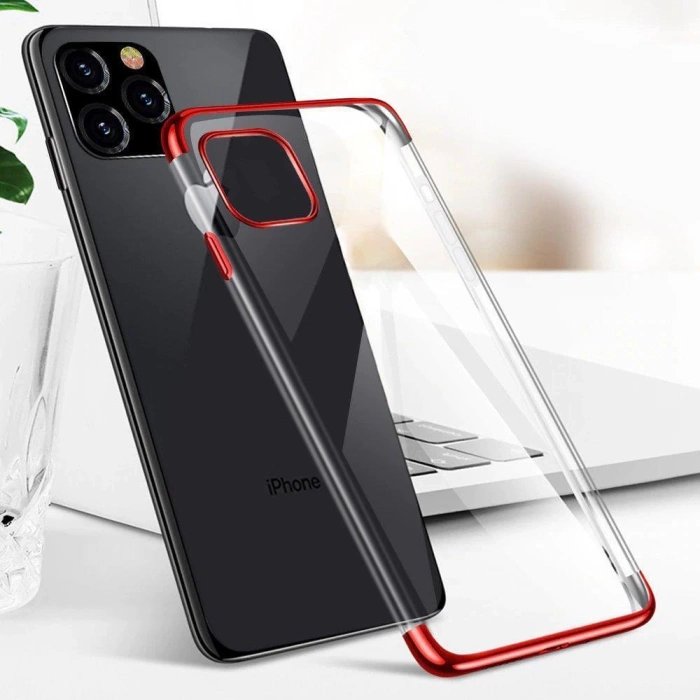 ETUI Clear Color case żelowy pokrowiec etui z metaliczną ramką Samsung Galaxy A13 5G czerwony CASE