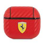 Etui FERRARI Apple AirPods 3 Cover On Track PU Carbon Czerwony Case