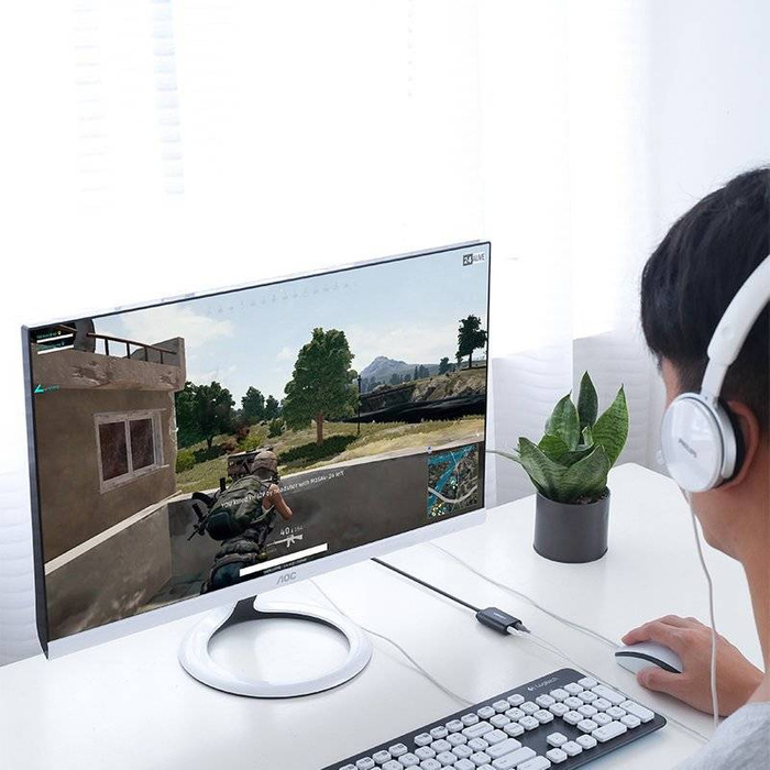 Ugreen zewnętrzna karta dźwiękowa muzyczna adapter USB - 3,5 mm mini jack 15 cm biały (US205 30143)