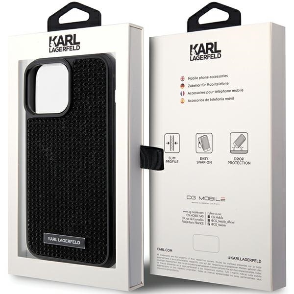 Etui Karl Lagerfeld KLHCP15XHDSPLK iPhone 15 Pro Max 6.7" czarny/black hardcase Rhinestone Logo Metal Plate
