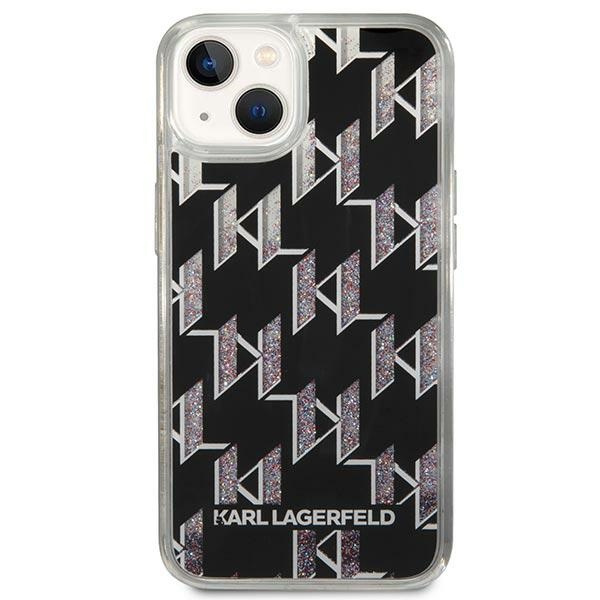 Etui KARL LAGERFELD Apple iPhone 14 Liquid Glitter Monogram Czarny Hardcase