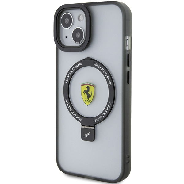 Etui Ferrari FEHMP15SUSCAK iPhone 15 6.1" czarny/black hardcase Ring Stand 2023 Collection MagSafe Case