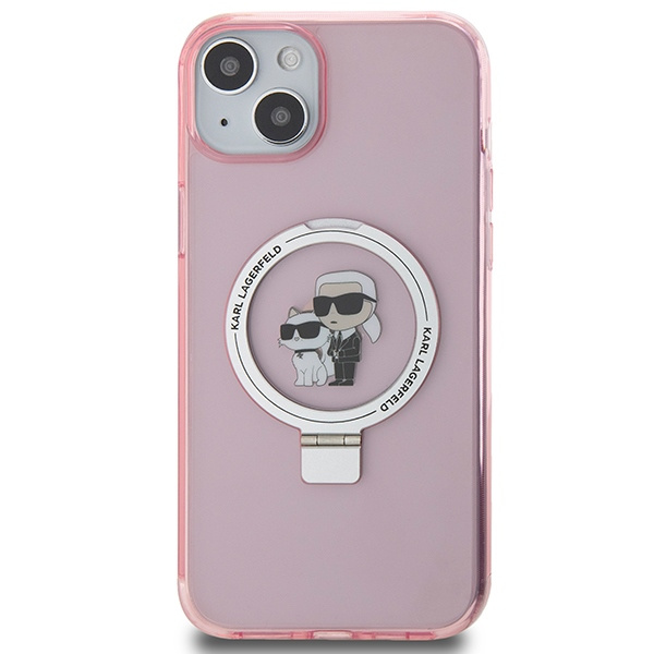 Etui Karl Lagerfeld KLHMP15MHMRSKCP iPhone 15 Plus 6.7" różowy/pink hardcase Ring Stand Karl&Choupettte MagSafe Case