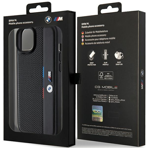 Etui Bmw Bmhcp15m23pupvk Iphone 15 Plus / 14 Plus 6.7" Czarny/black Hardcase Perforated Tricolor Line Case