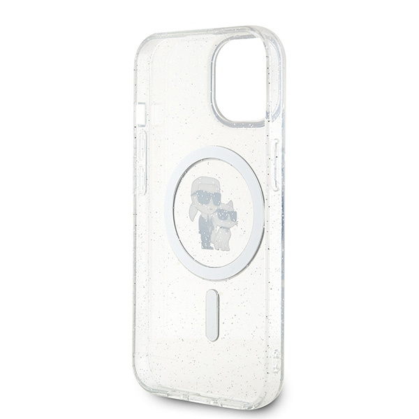 Etui Karl Lagerfeld KLHMP15SHGKCNOT iPhone 15 6.1" transparent hardcase Karl&Choupette Glitter MagSafe Case