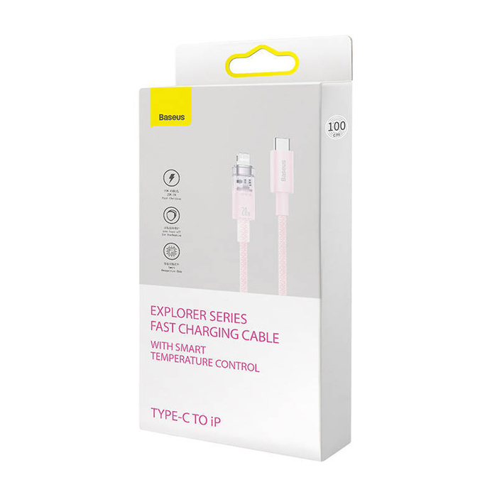 Kabel szybko ładujący Baseus USB-C do Lightning  Explorer Series 20W (różowy)
