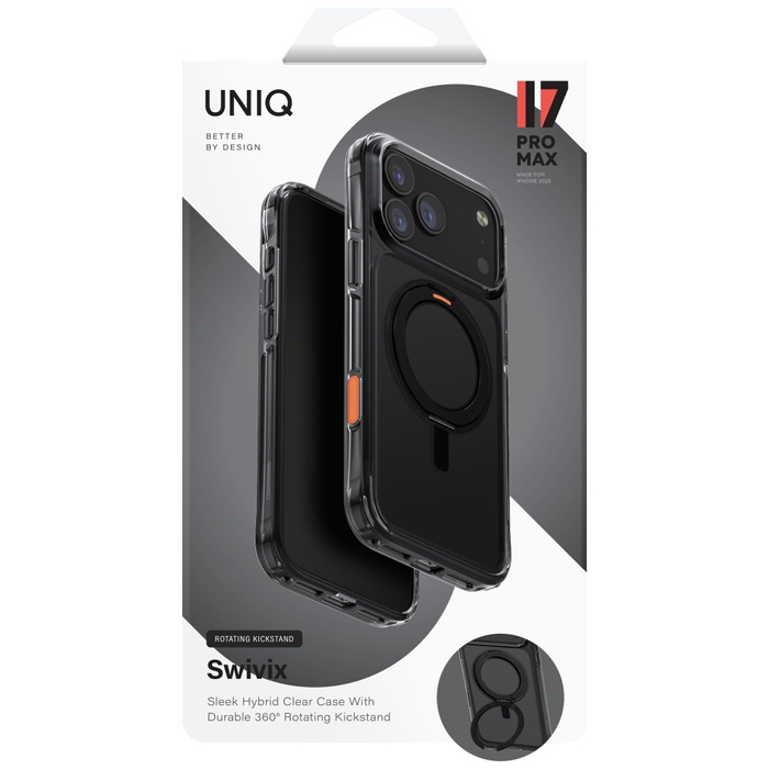 Etui UNIQ Swivix do iPhone 17 Pro Max    360 Rotating Kickstand czarny