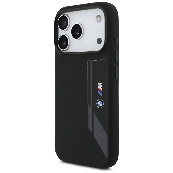 Etui BMW M Silicon Vertical Logo MagSafe do iPhone 17 Pro czarny