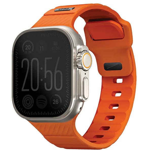 Pasek UNIQ Stride Apple Watch Series1/2/3/4/5/6/7/8/9/SE/SE2/Ultra/Ultra 2 42/44/45/49mm FKM Rubber Strap pomarańczowy/volt orange