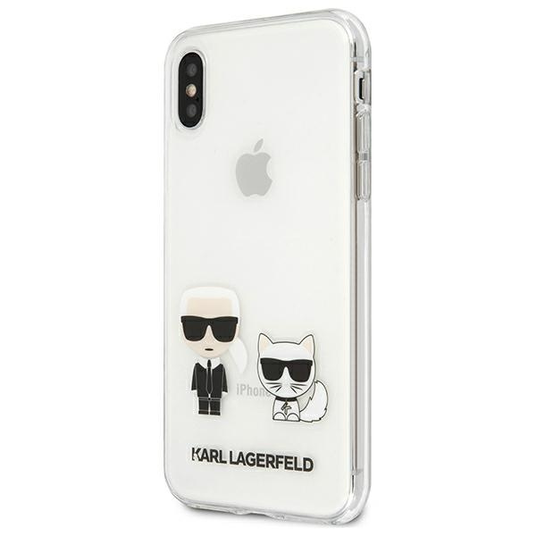 Etui KARL LAGERFELD Apple iPhone Xs Max Transparent Karl & Choupette Bezbarwny Hardcase