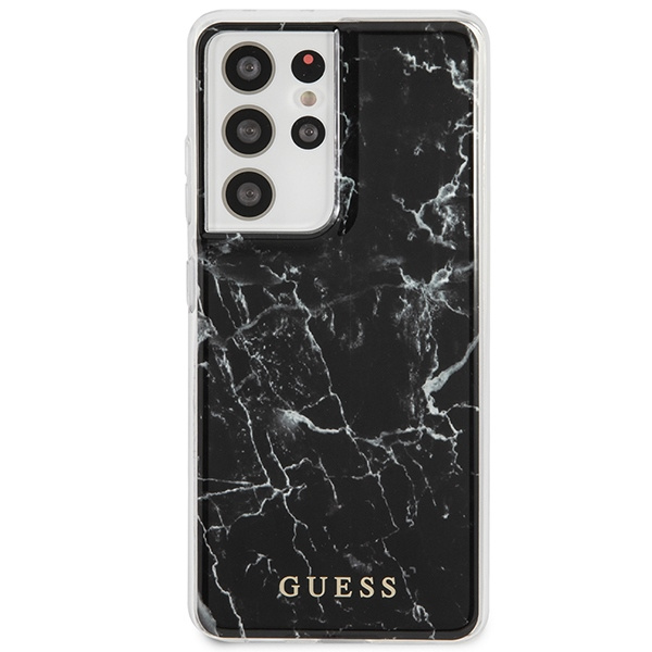 Guess GUHCS21LPCUMABK S21 Ultra G998czarny/black hardcase Marble