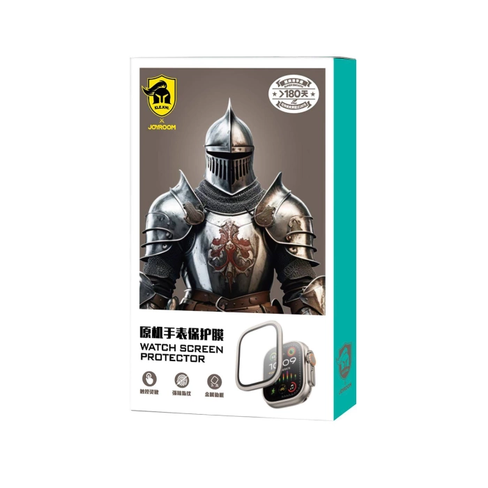 Szkło ochronne Joyroom JR-IU49 na Apple Watch Ultra 1/2/3 49 mm z ramką w kolorze tytanowym
