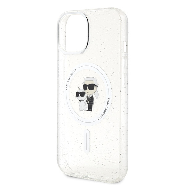 Etui Karl Lagerfeld KLHMP15SHGKCNOT iPhone 15 6.1" transparent hardcase Karl&Choupette Glitter MagSafe Case