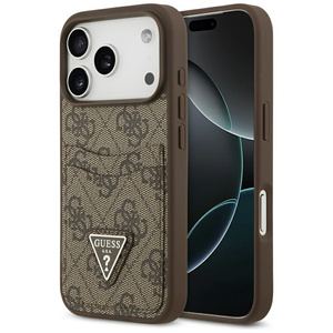 Etui Guess 4G Double Card Triangle do    iPhone 17 Pro brązowy