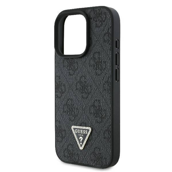 Etui Guess iPhone 16 Pro Max 6.9" czarny/black hardcase Leather 4G Triangle Strass MagSafe