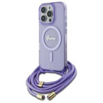 Etui Guess iPhone 16 Pro Max 6.9" fioletowy/purple hardcase Crossbody Cord Script MagSafe