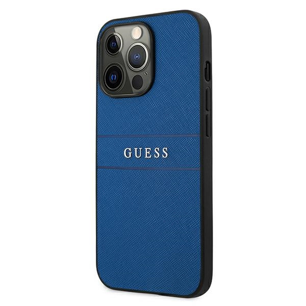 Etui GUESS Apple iPhone 13 13 Pro Saffiano Strap Niebieski Case