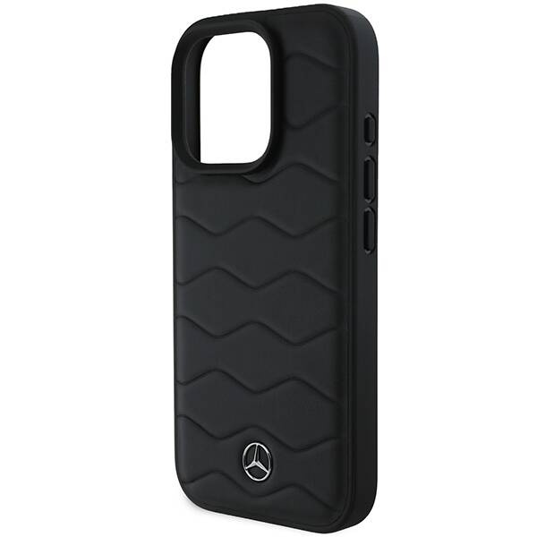 Etui Mercedes iPhone 16 Pro 6.3" czarny/black hardcase MB Waves Leather