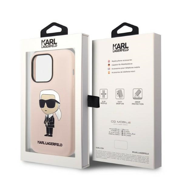 Etui KARL LAGERFELD Apple iPhone 14 Pro Max Silicone Ikonik Różowy Hardcase