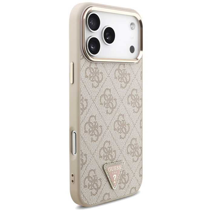 Etui Guess 4G Triangle Logo MagSafe do   iPhone 17 Pro Max różowy złoty